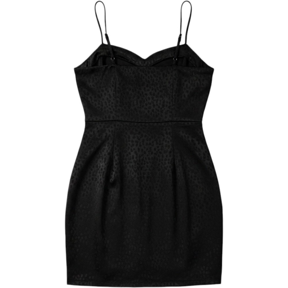 Forever 21 Black Leopard Jacquard Mini Dress Adjustable Straps Size‎ L